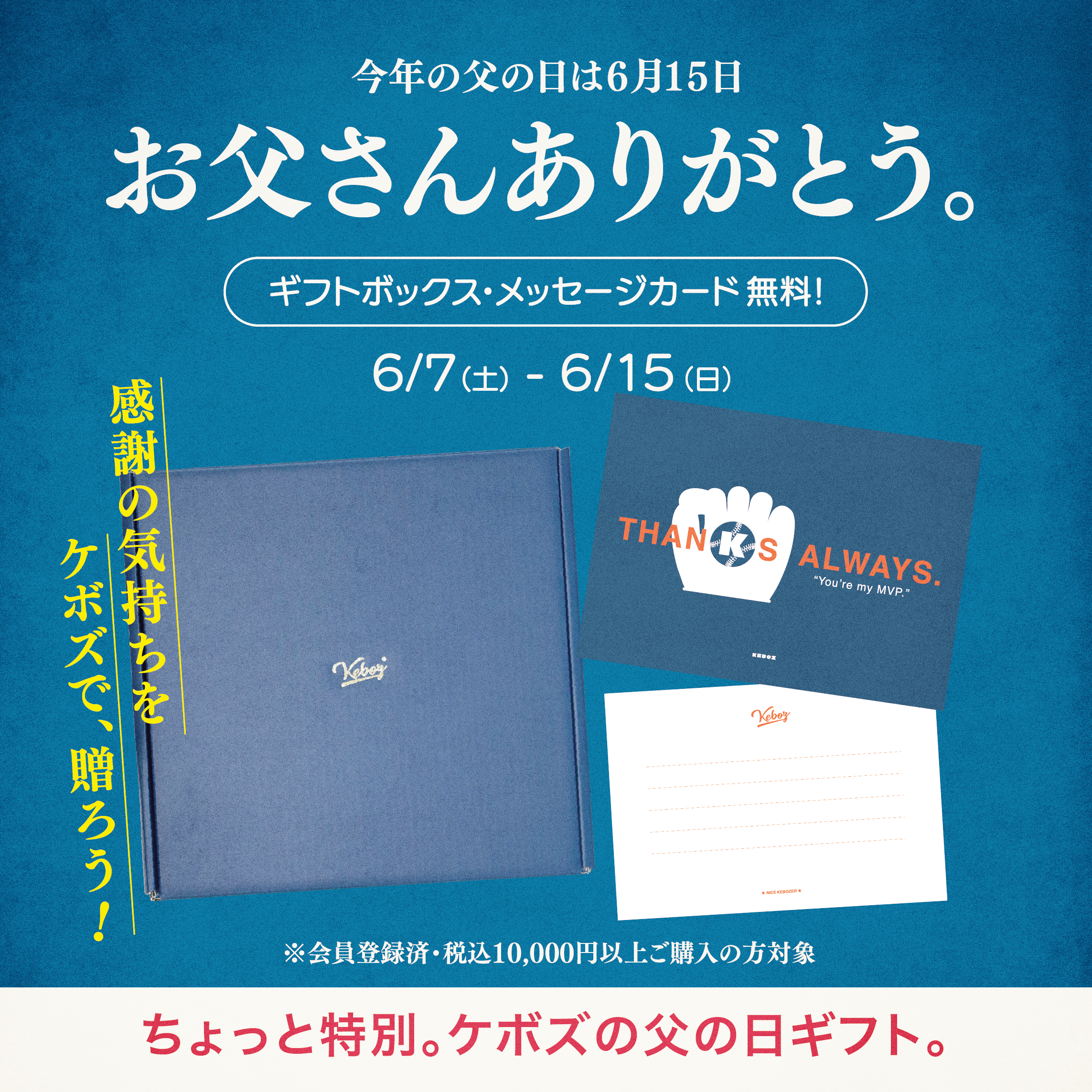 【ケボズの父の日ギフト】ギフトボックス・メッセージカードをプレゼント!