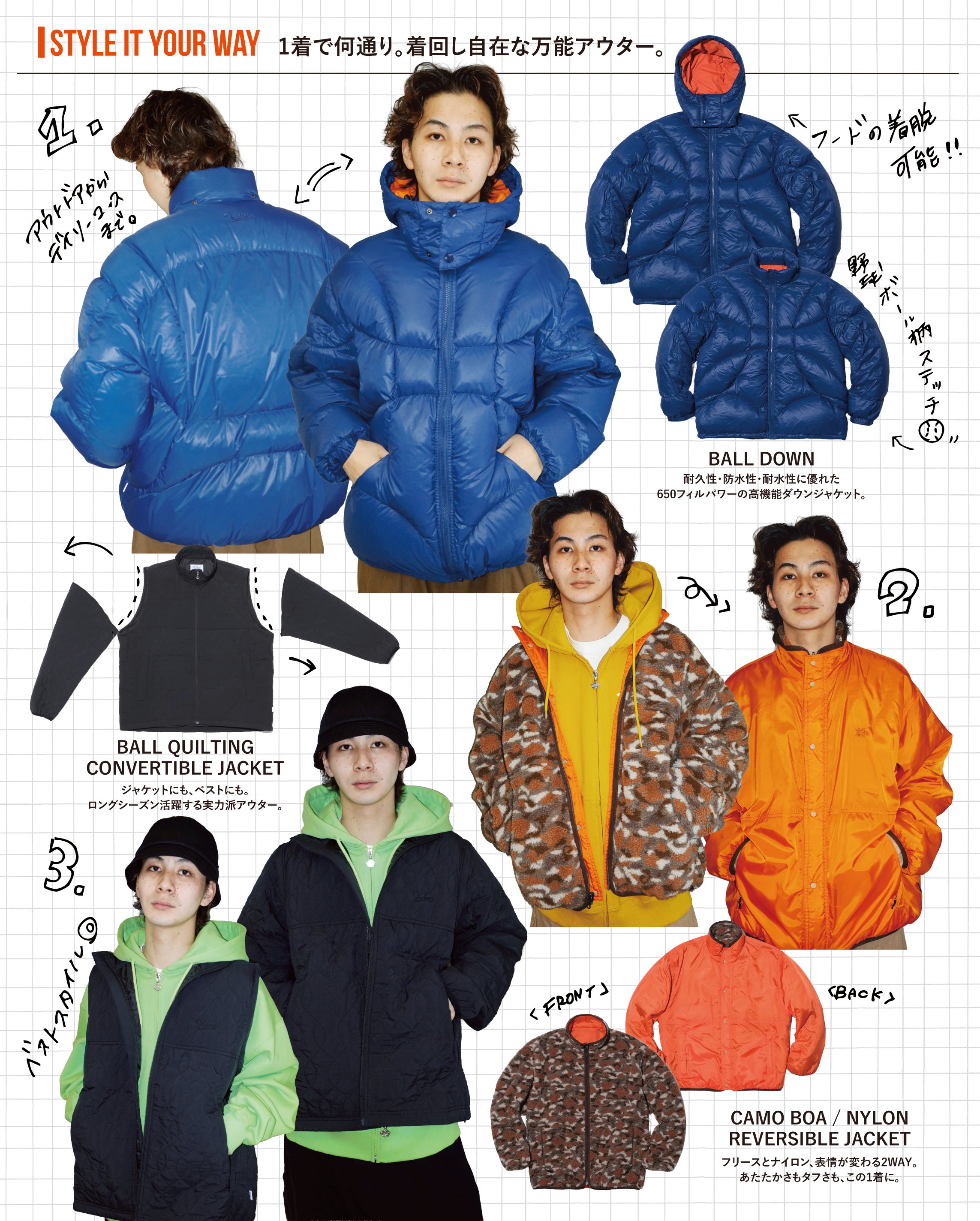 1着で何通り。着回し自在な万能アウター。|STYLE IT YOUR WAY.