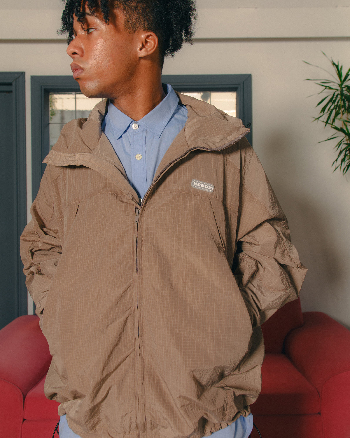 PACKABLE RIPSTOP NYLON HOODIE JACKET