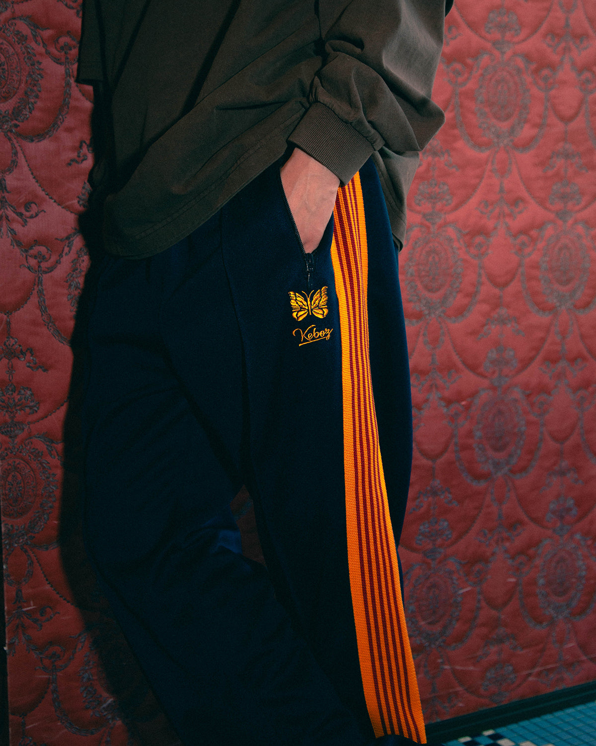 NEEDLES × KEBOZ TRACK PANTS REGULAR FIT