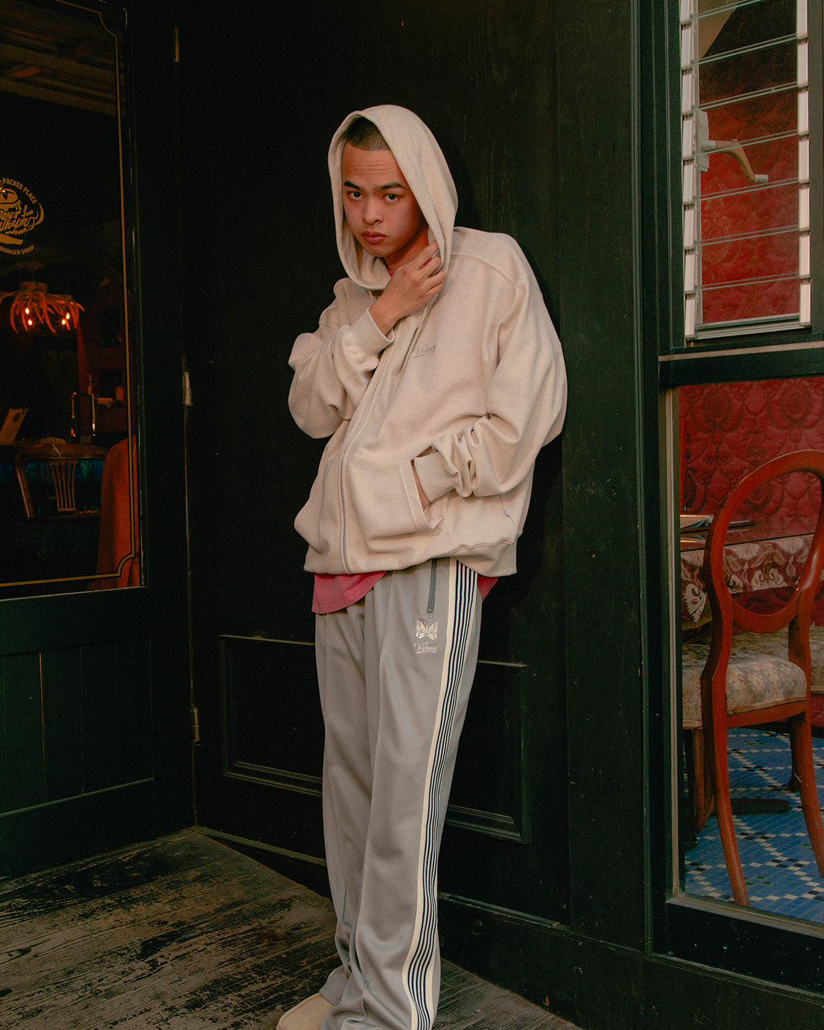 NEEDLES × KEBOZ TRACK PANTS REGULAR FIT