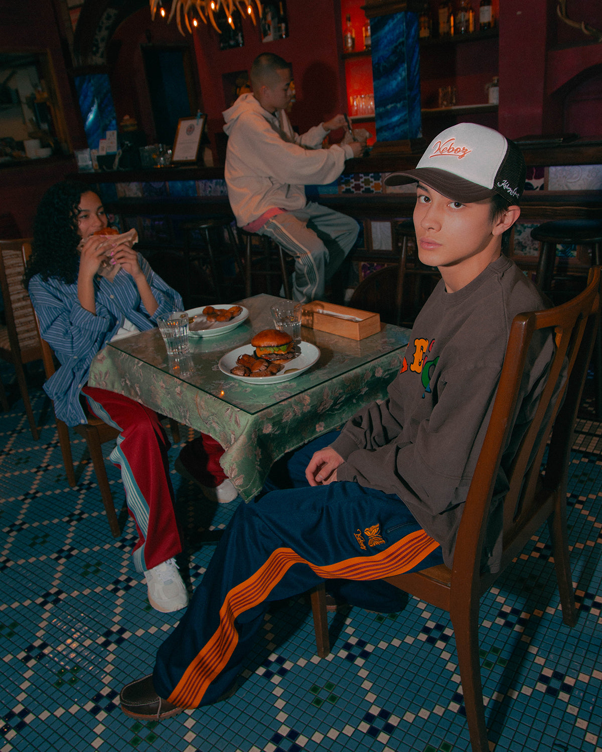 NEEDLES × KEBOZ TRACK PANTS REGULAR FIT