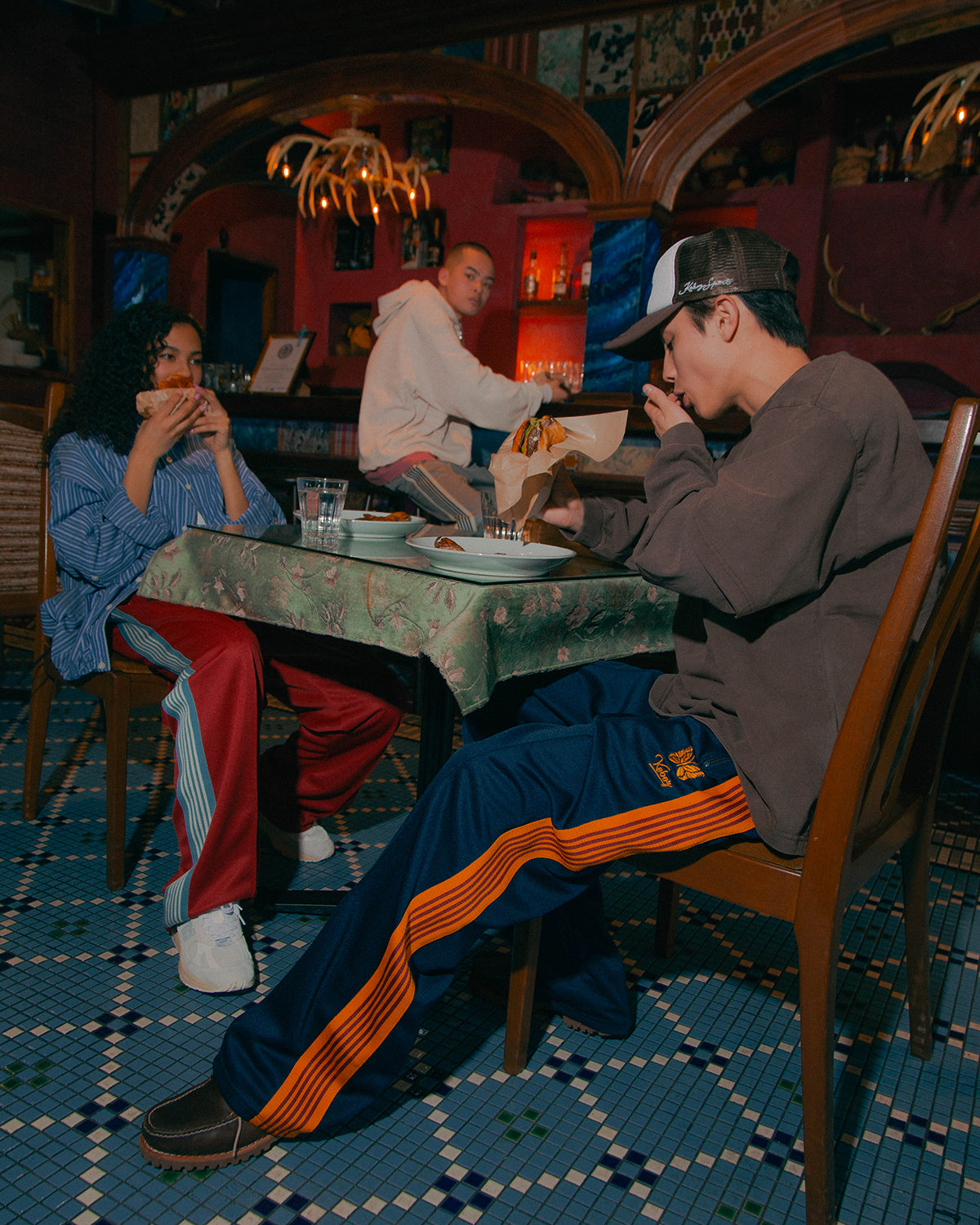 NEEDLES × KEBOZ TRACK PANTS REGULAR FIT