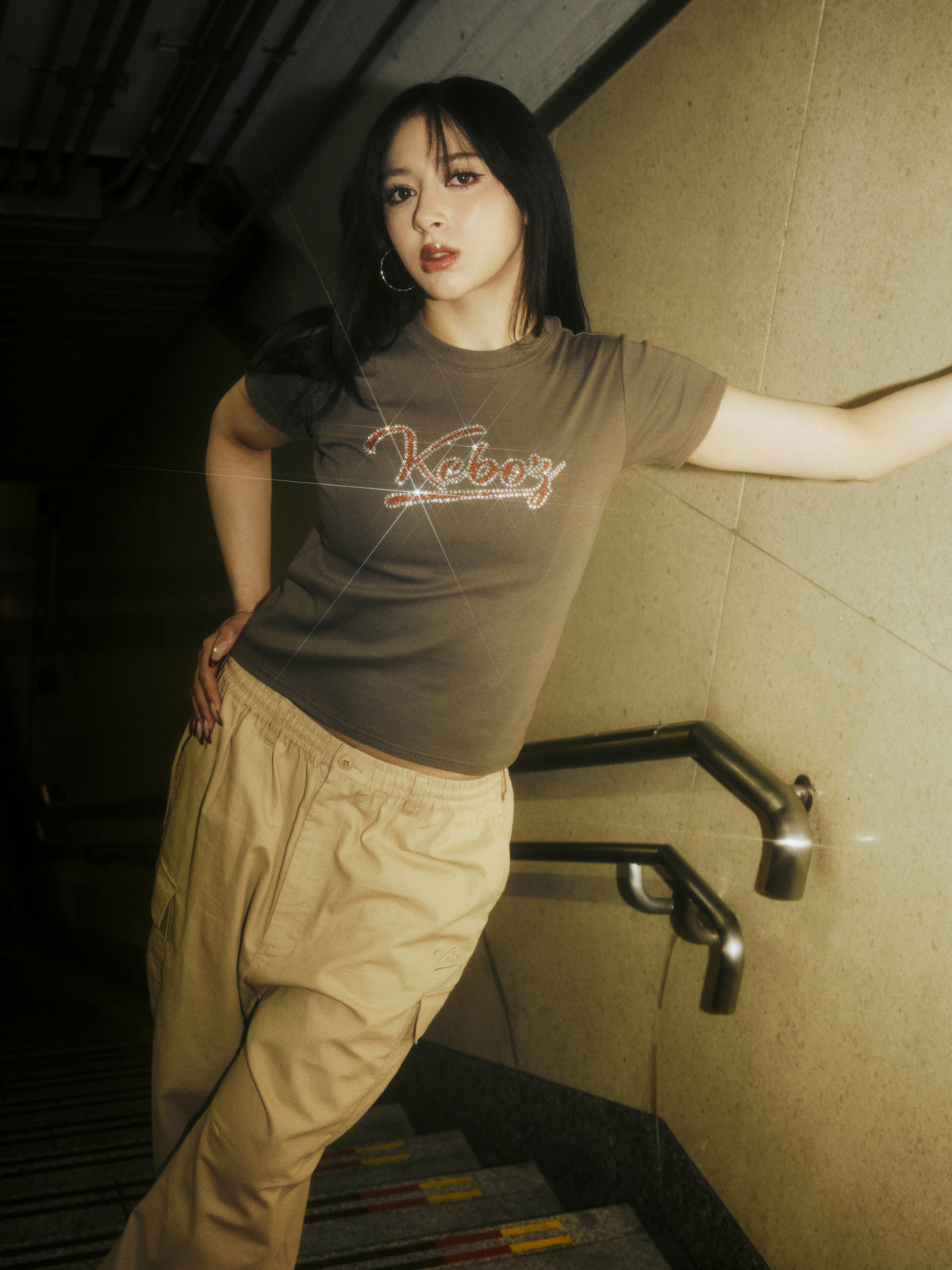 W ICON RHINESTONE S/S TEE