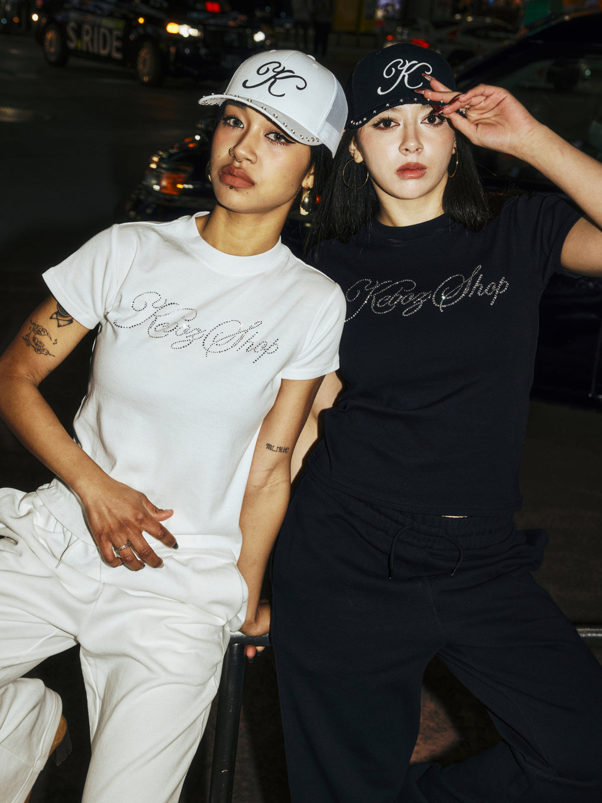 W DAC RHINESTONE SWEAT PANTS