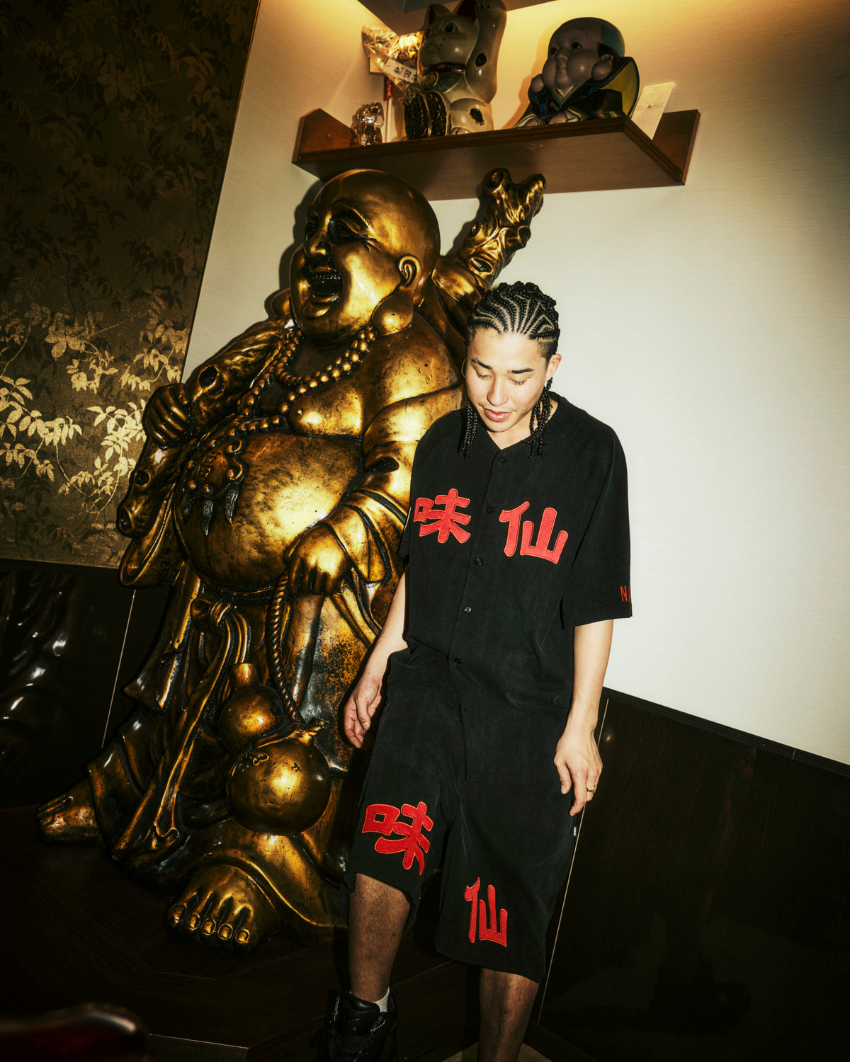 味仙 × KEBOZ WASHED TENJIKU SHORTS