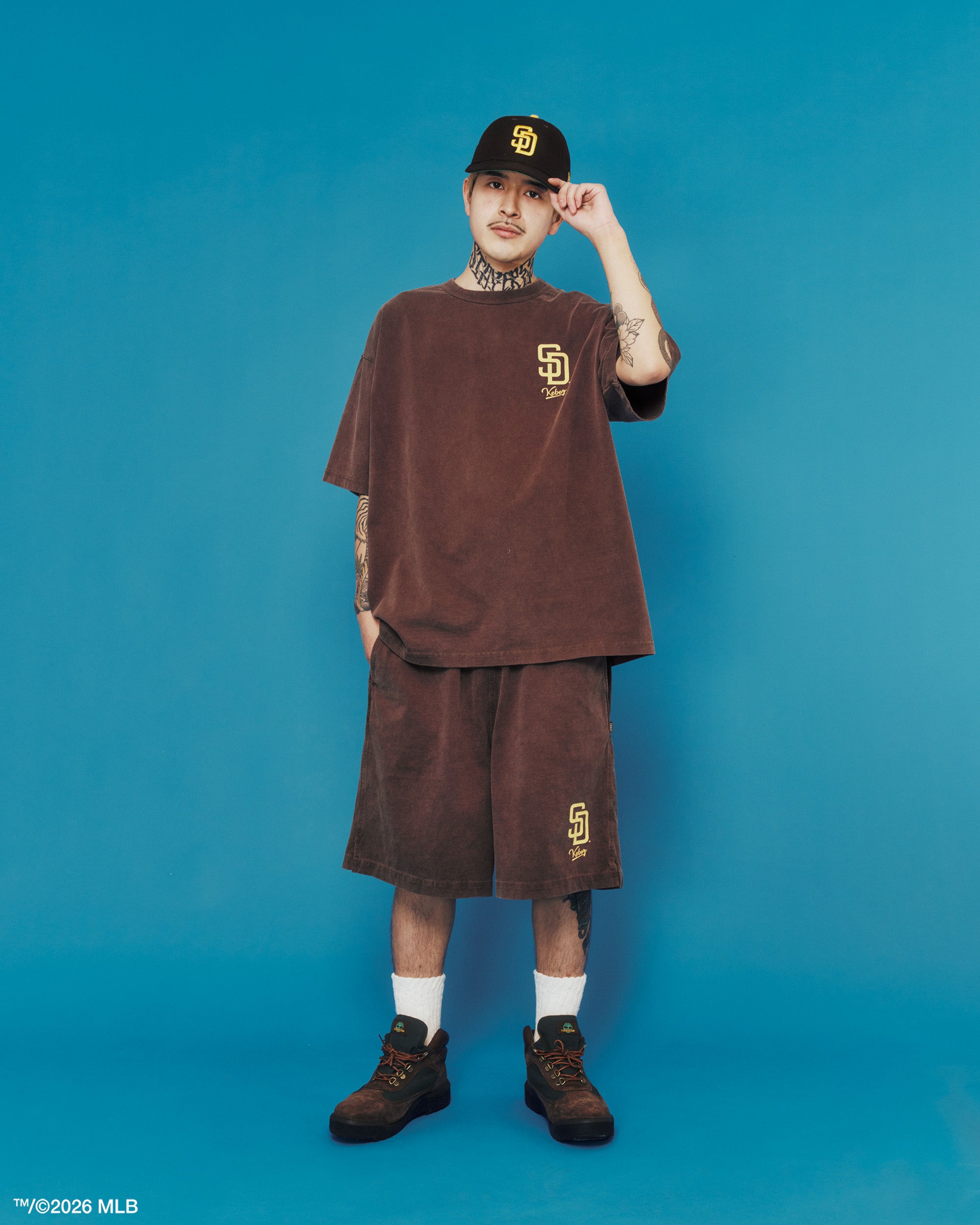 KEBOZ × MLB SAN DIEGO PADRES LOGO WASHED S/S TEE
