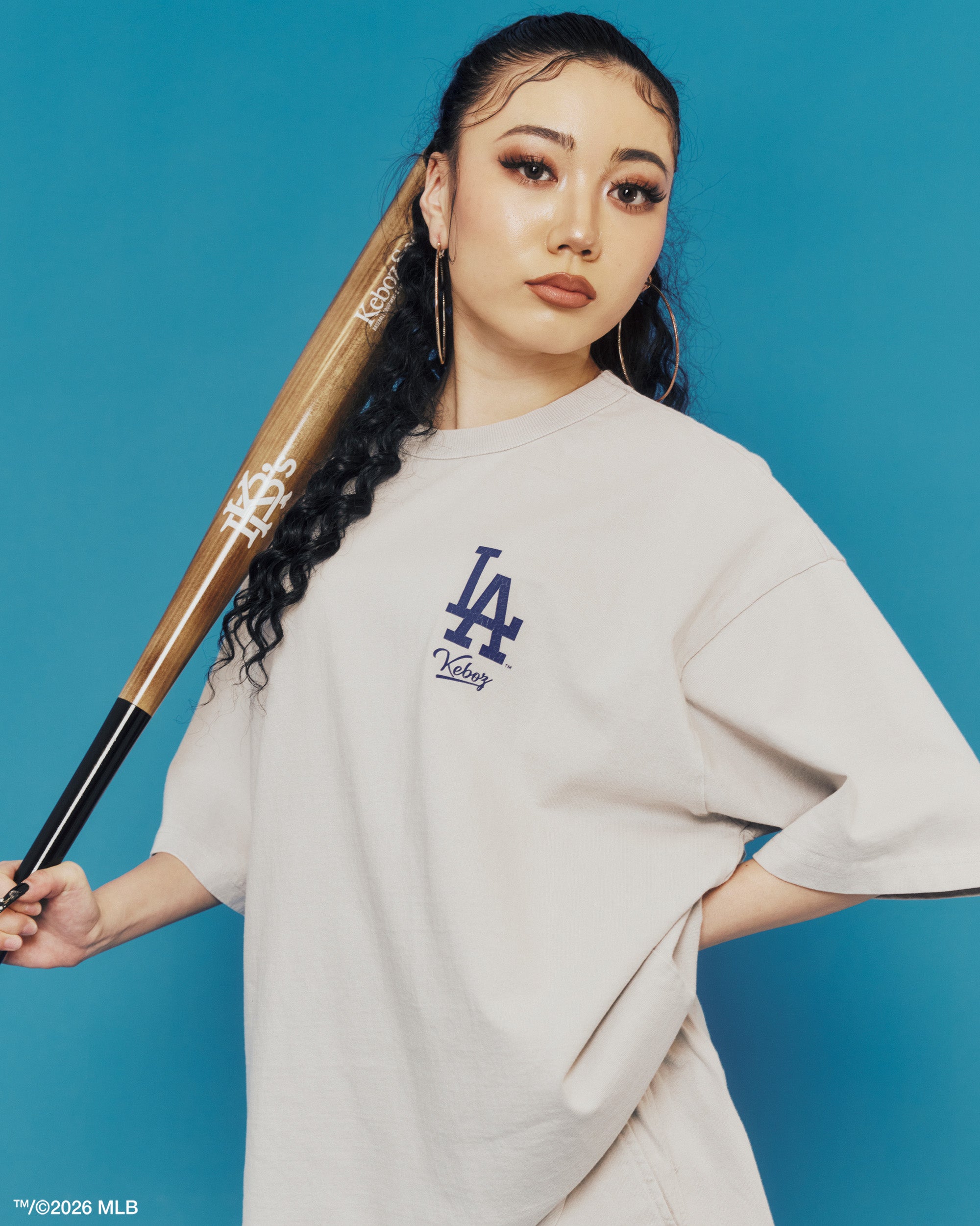 KEBOZ × MLB LOS ANGELES DODGERS LOGO WASHED S/S TEE