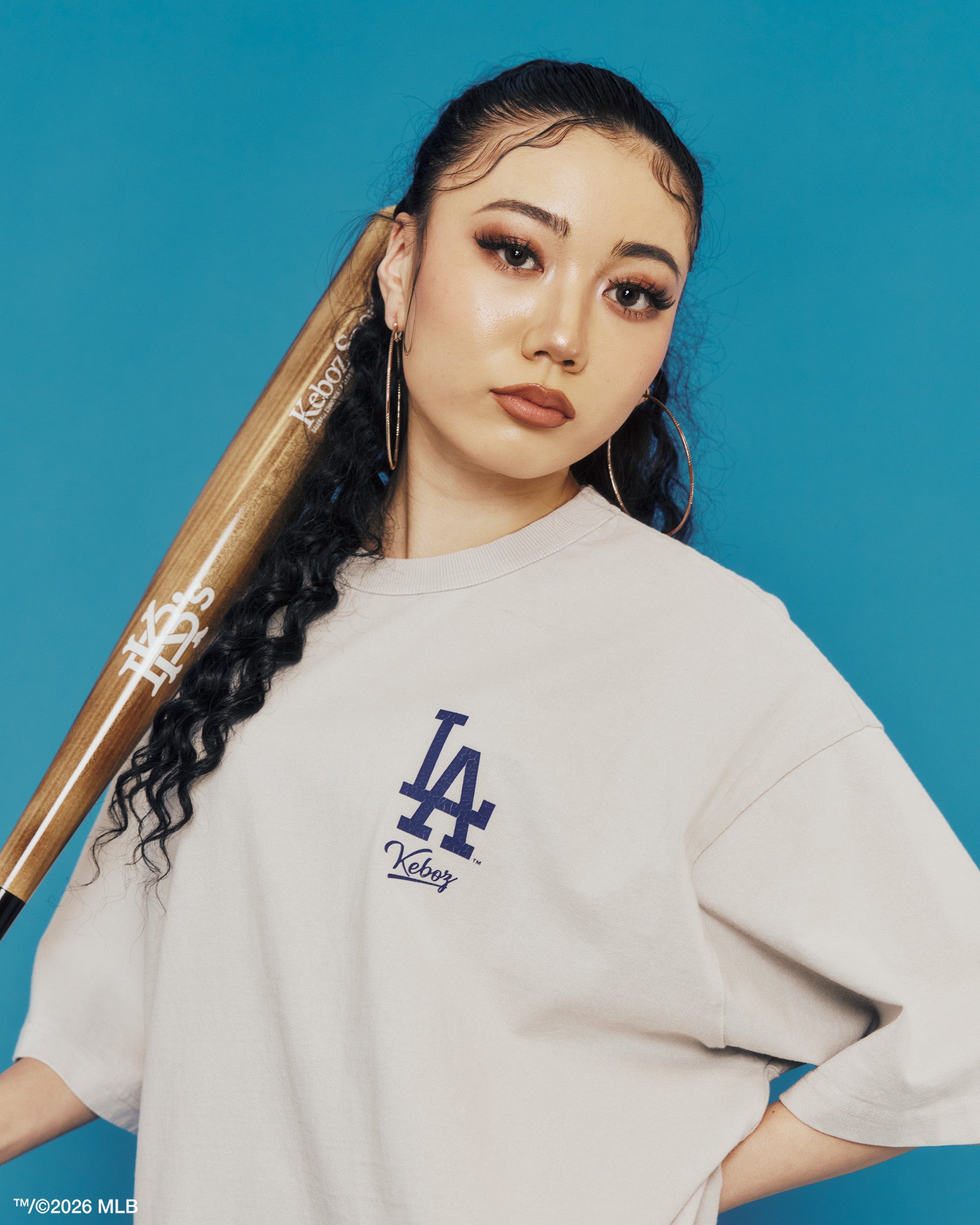 KEBOZ × MLB LOS ANGELES DODGERS LOGO WASHED S/S TEE