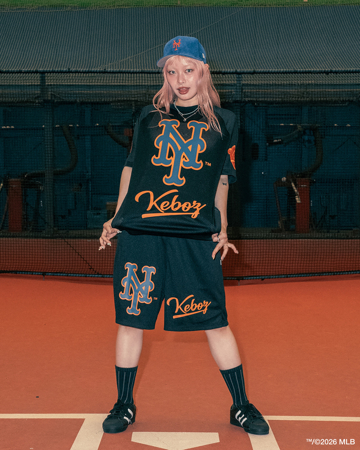 KEBOZ × MLB NEW YORK METS MESH TEE
