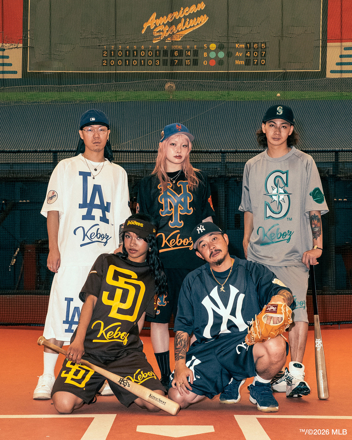 KEBOZ × MLB NEW YORK YANKEES MESH SHORTS