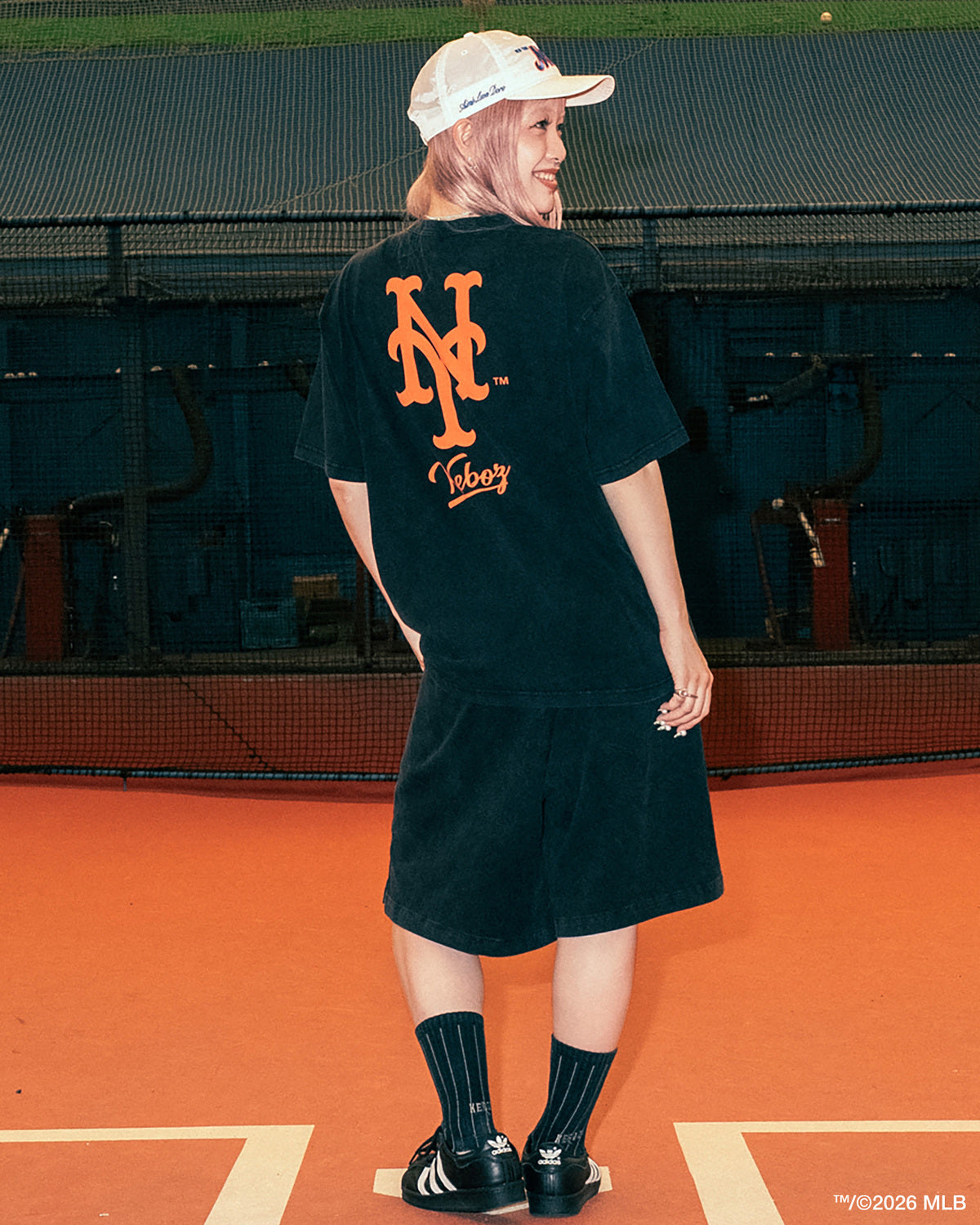 KEBOZ × MLB NEW YORK METS LOGO WASHED S/S TEE