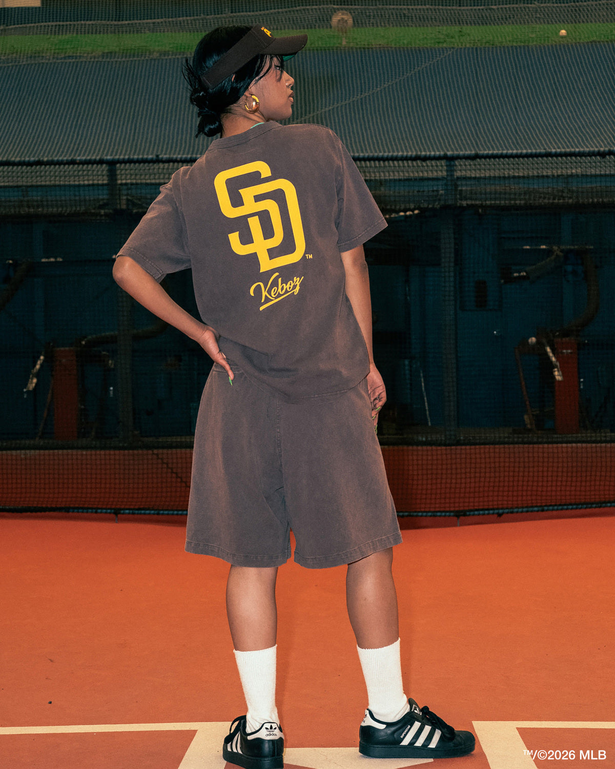 KEBOZ × MLB SAN DIEGO PADRES LOGO WASHED S/S TEE