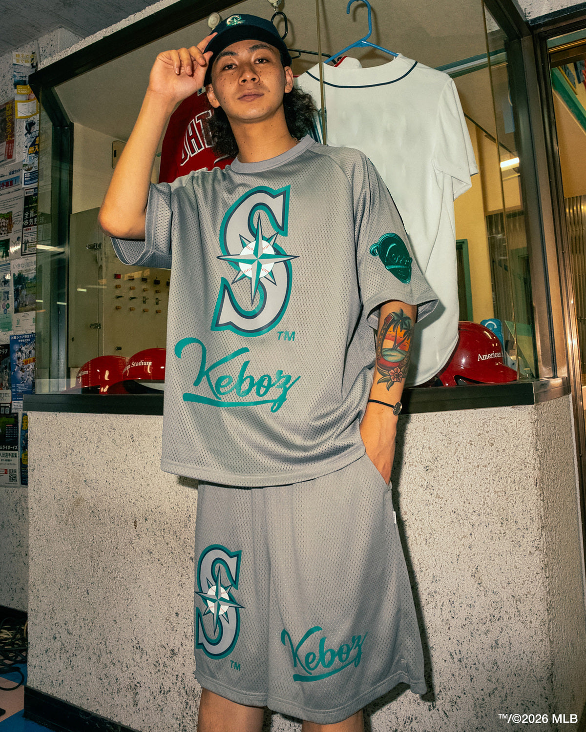 KEBOZ × MLB SEATTLE MARINERS MESH SHORTS