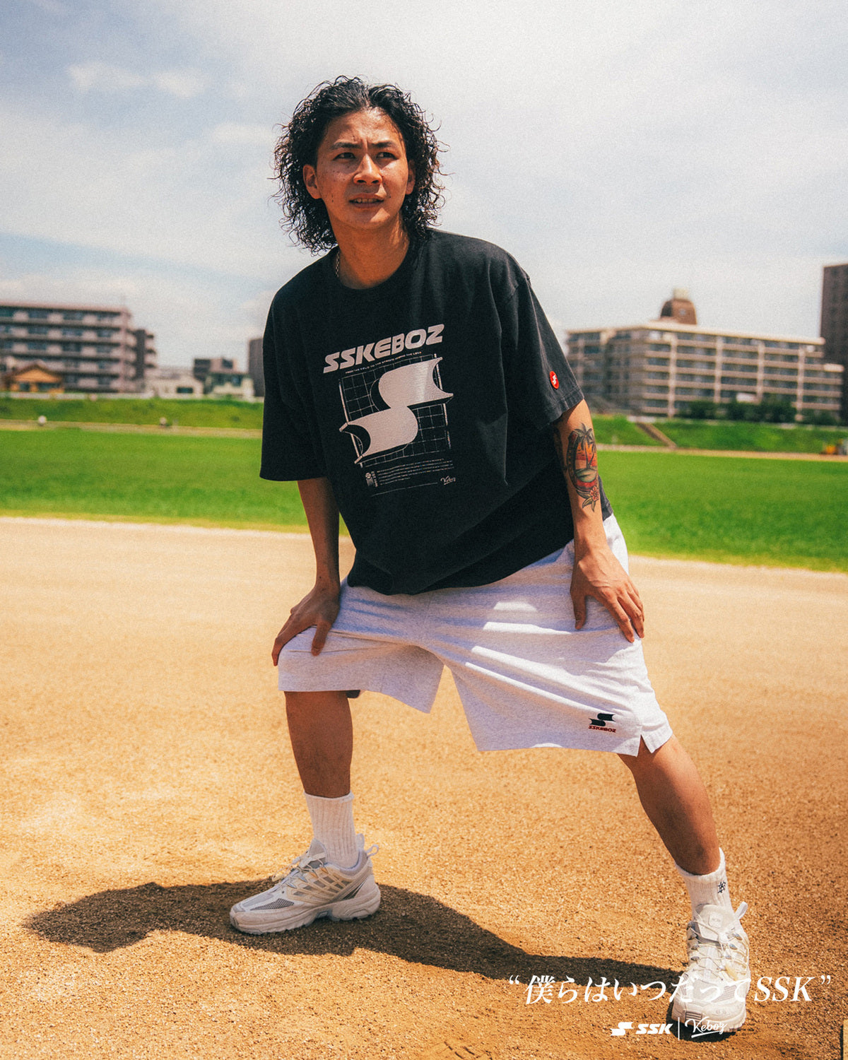 SSK × KEBOZ LOGO WASHED S/S TEE