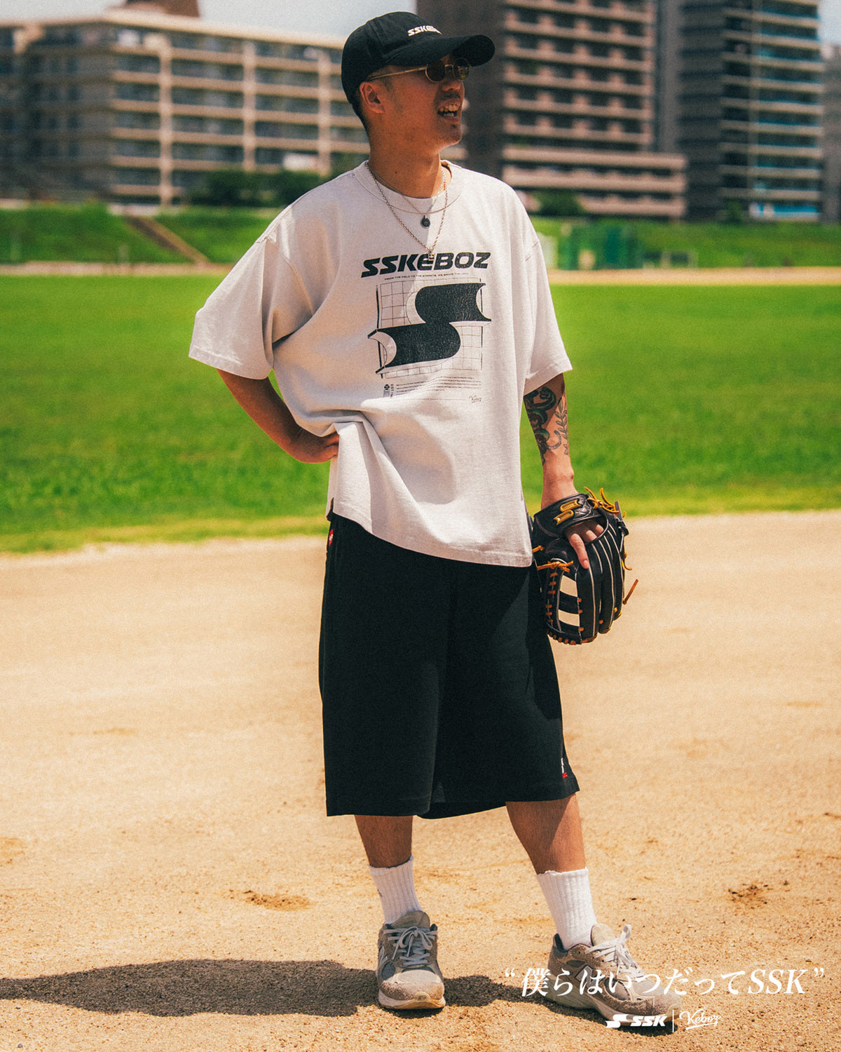 SSK × KEBOZ LOGO WASHED S/S TEE