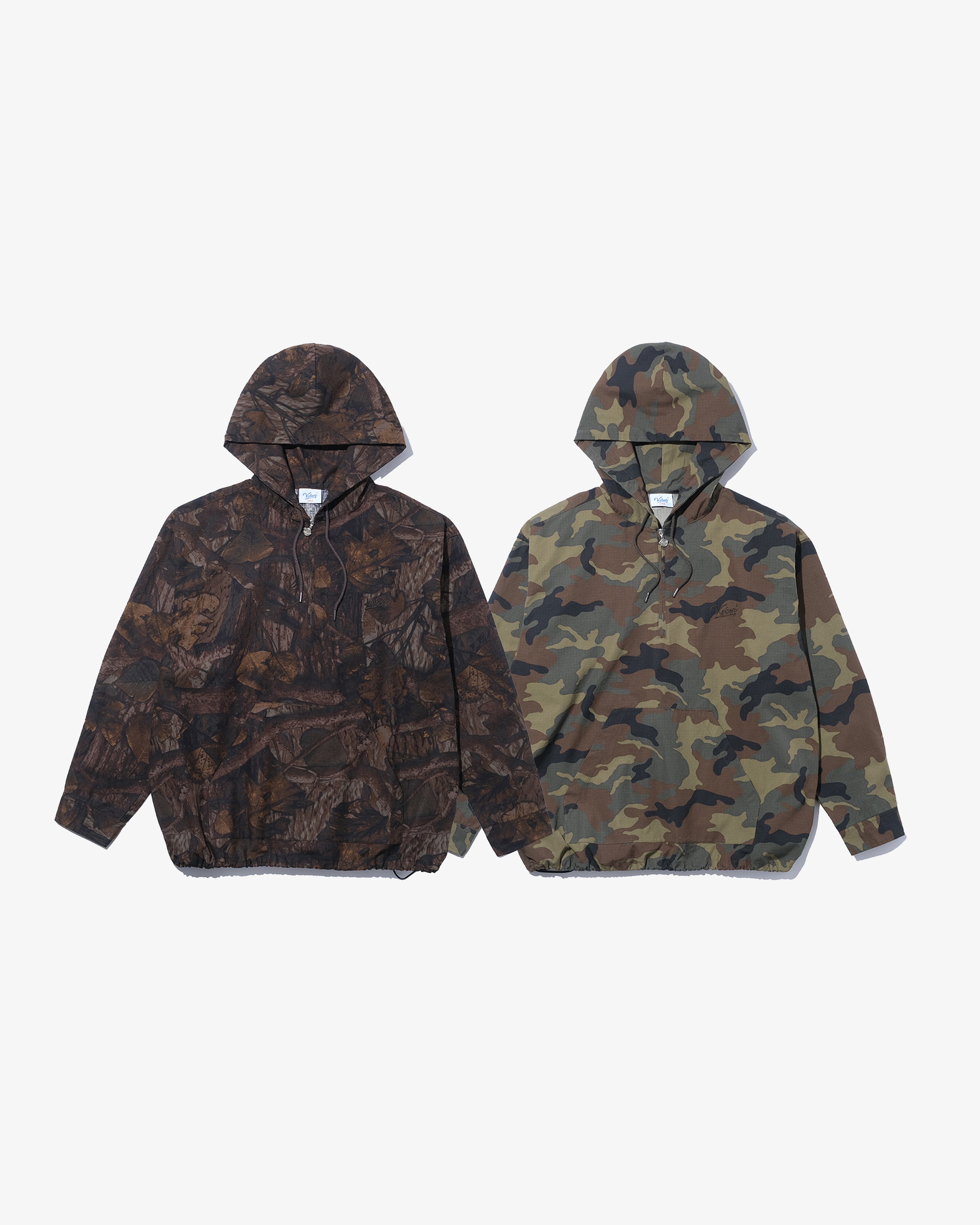 COTTON RIPSTOP HALF ZIP HOODED SHIRT