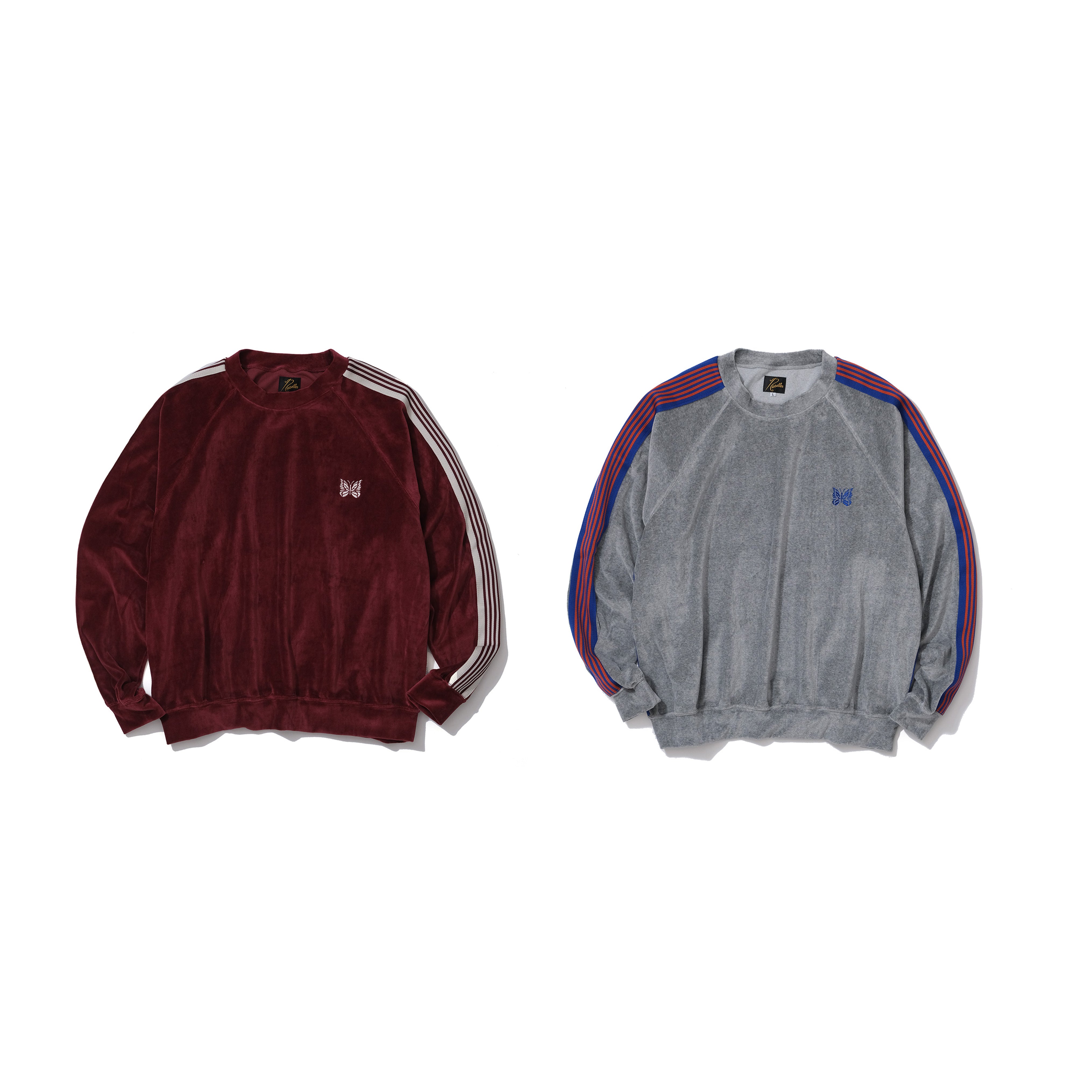 KEBOZ EXCLUSIVE NEEDLES VELOR TRACK CREW NECK SHIRT