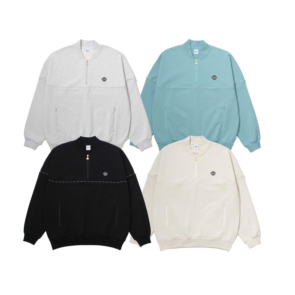 HALF ZIP SWEAT VARSITY JACKET