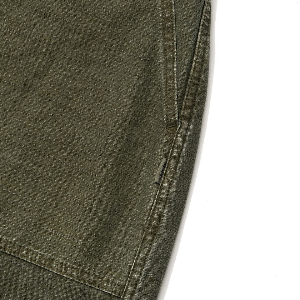 BACK SATIN GARMENT DYED BAKER PANTS