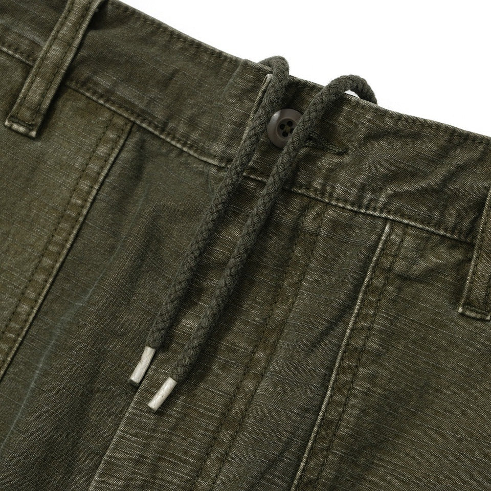 BACK SATIN GARMENT DYED BAKER PANTS