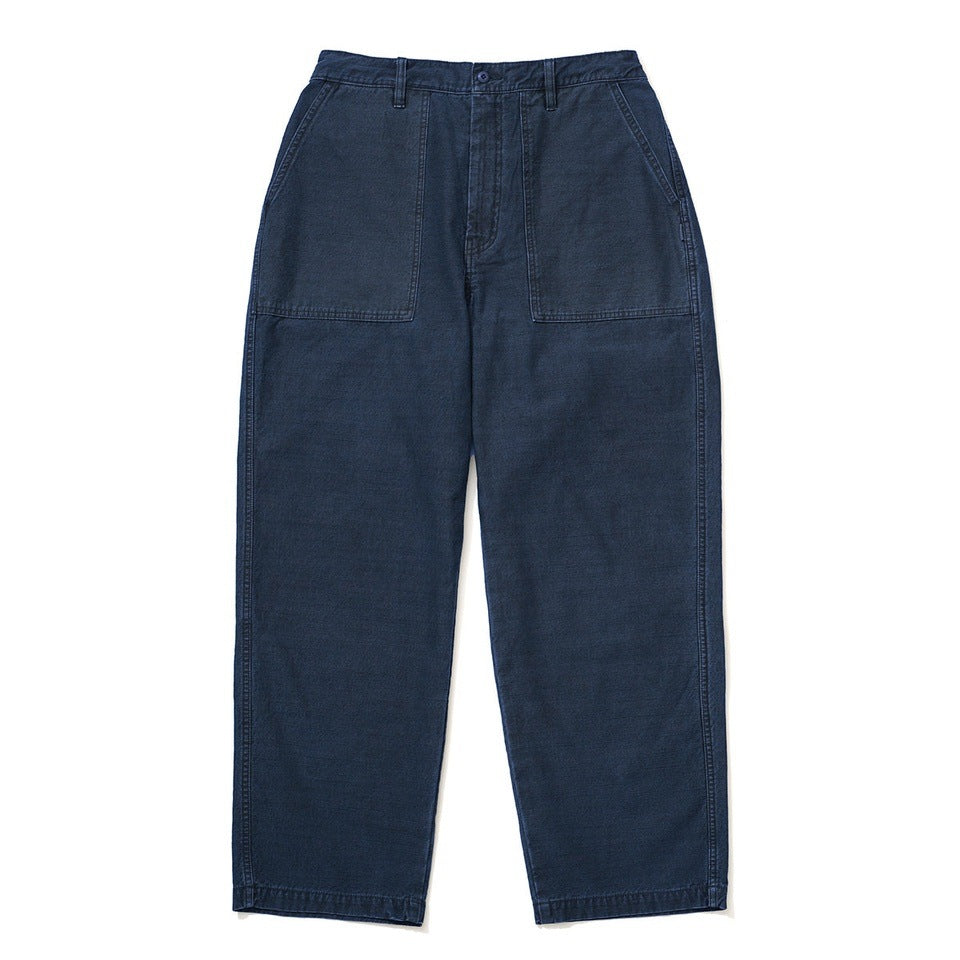 BACK SATIN GARMENT DYED BAKER PANTS