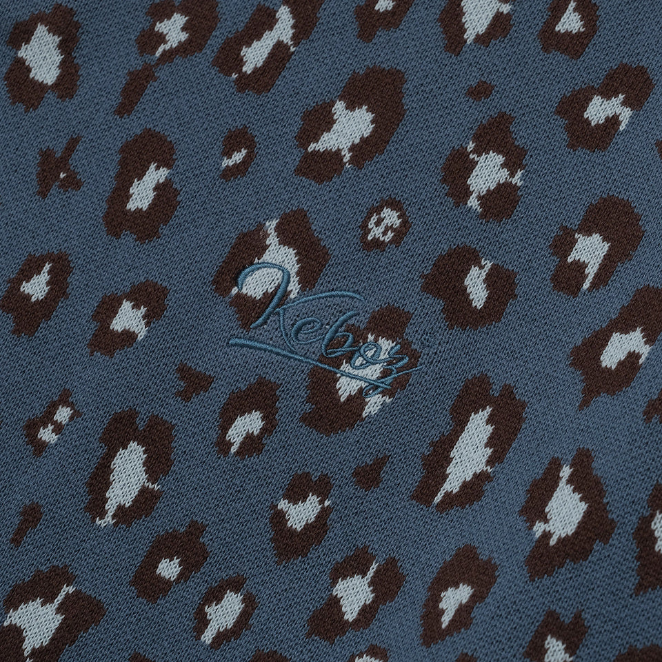 LEOPARD KNIT L/S POLO