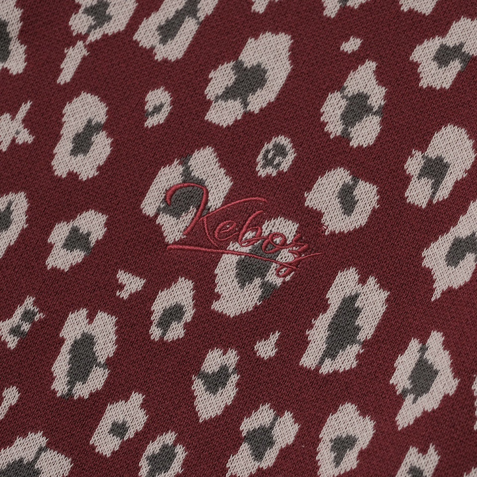 LEOPARD KNIT L/S POLO