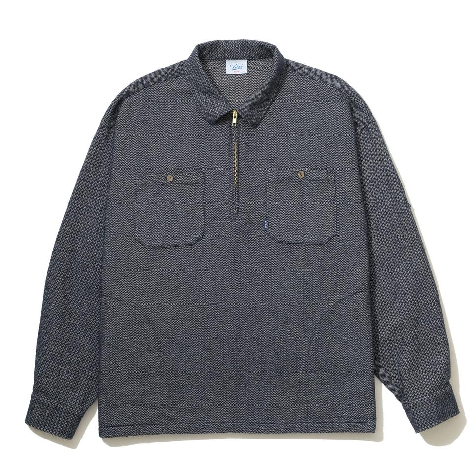 HERRINGBONE HALF ZIP SHIRT