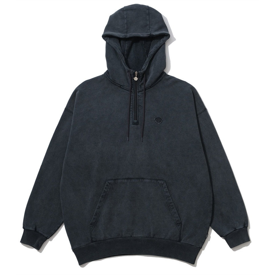 GARMENT DYE SWEAT HALF ZIP HOODIE