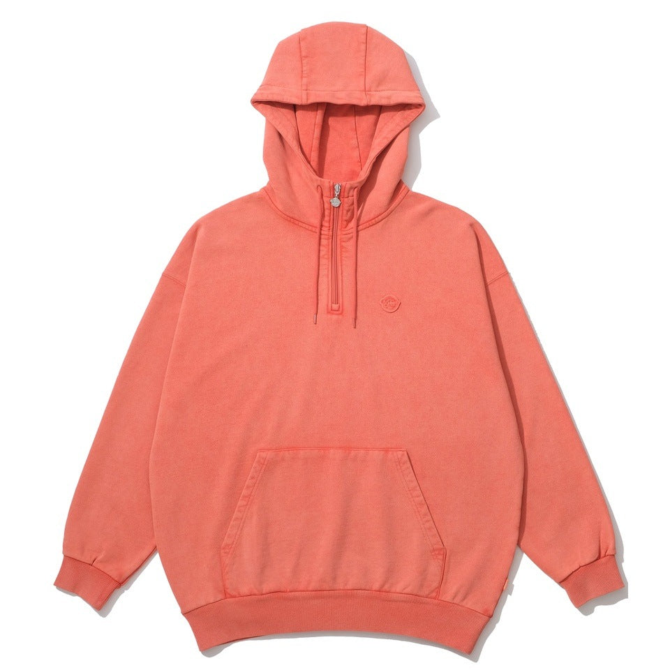 GARMENT DYE SWEAT HALF ZIP HOODIE