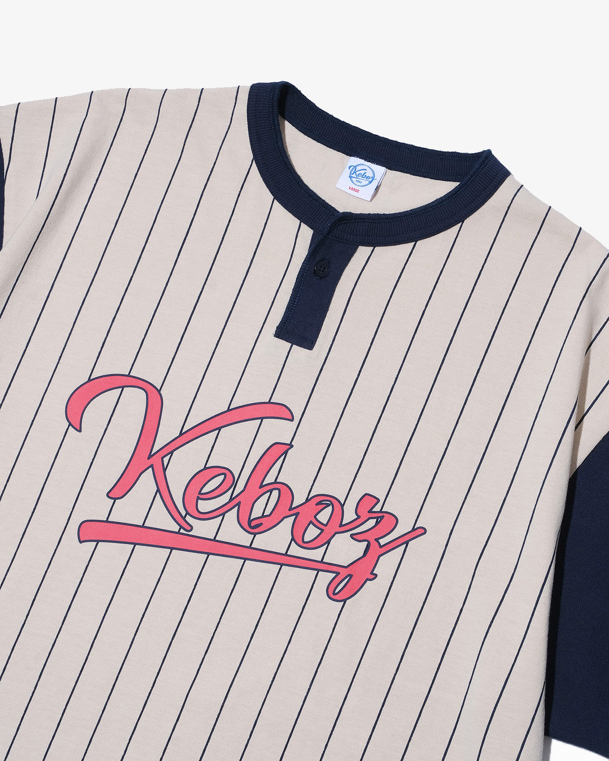 STRIPE HENLEY NECK S/S TEE