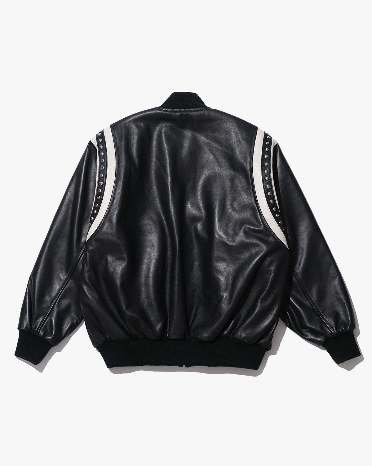 DAC STUDS LEATHER VARSITY JACKET