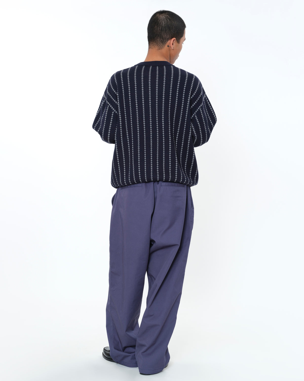 EFG STRIPE COTTON KNIT CREWNECK
