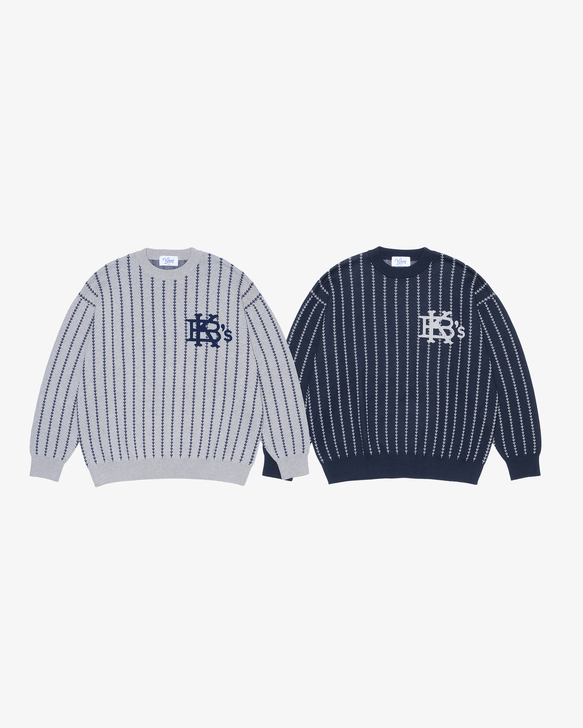 EFG STRIPE COTTON KNIT CREWNECK