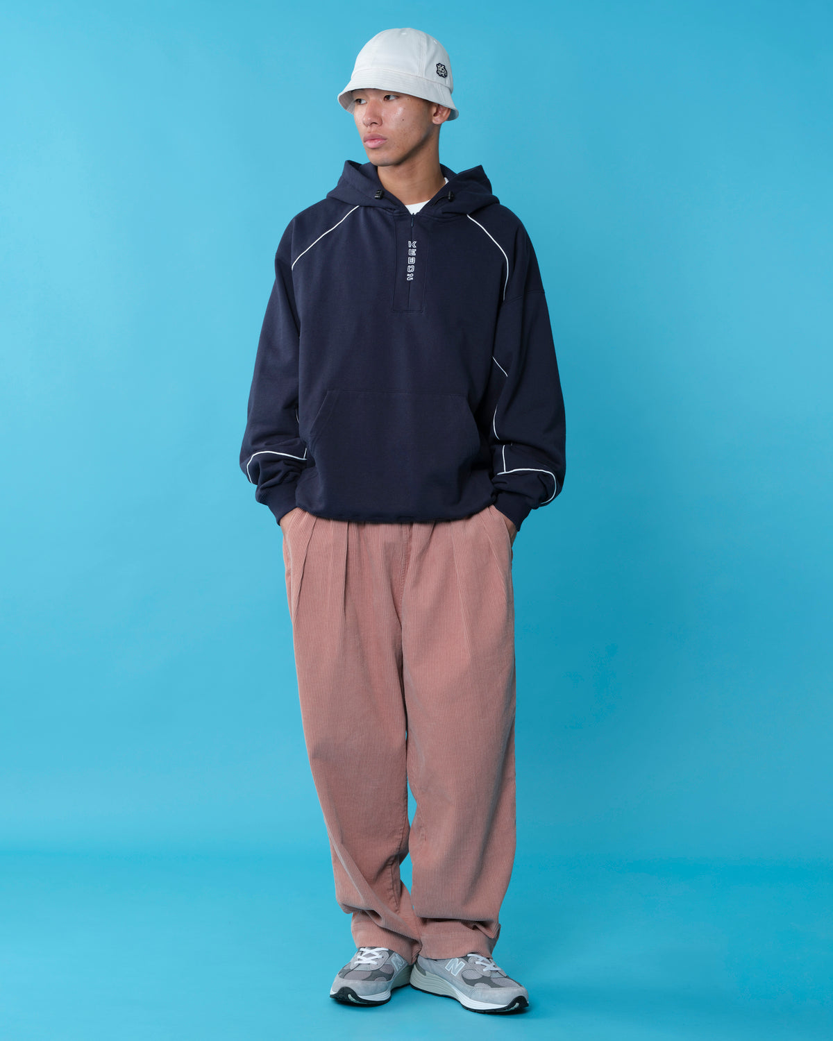 KAC SWEAT HALF ZIP HOODIE