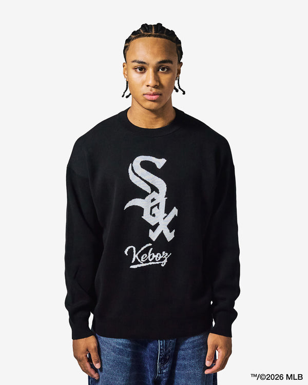 KEBOZ × MLB CHICAGO WHITE SOX LOGO KNIT CREWNECK