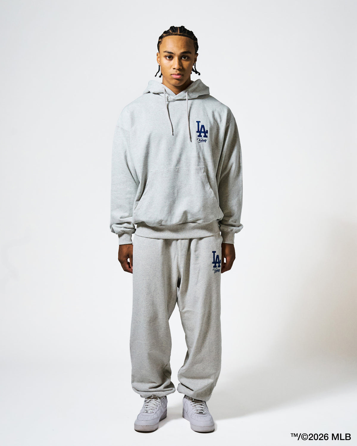 KEBOZ × MLB LOS ANGELES DODGERS LOGO SWEAT HOODIE