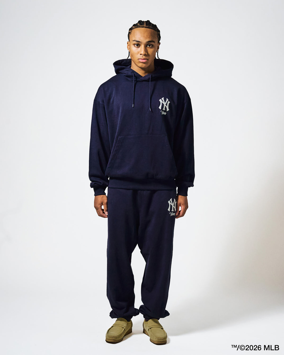 KEBOZ × MLB NEW YORK YANKEES LOGO SWEAT PANTS