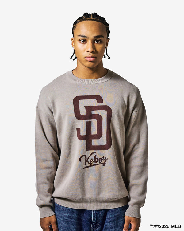KEBOZ × MLB SAN DIEGO PADRES LOGO KNIT CREWNECK