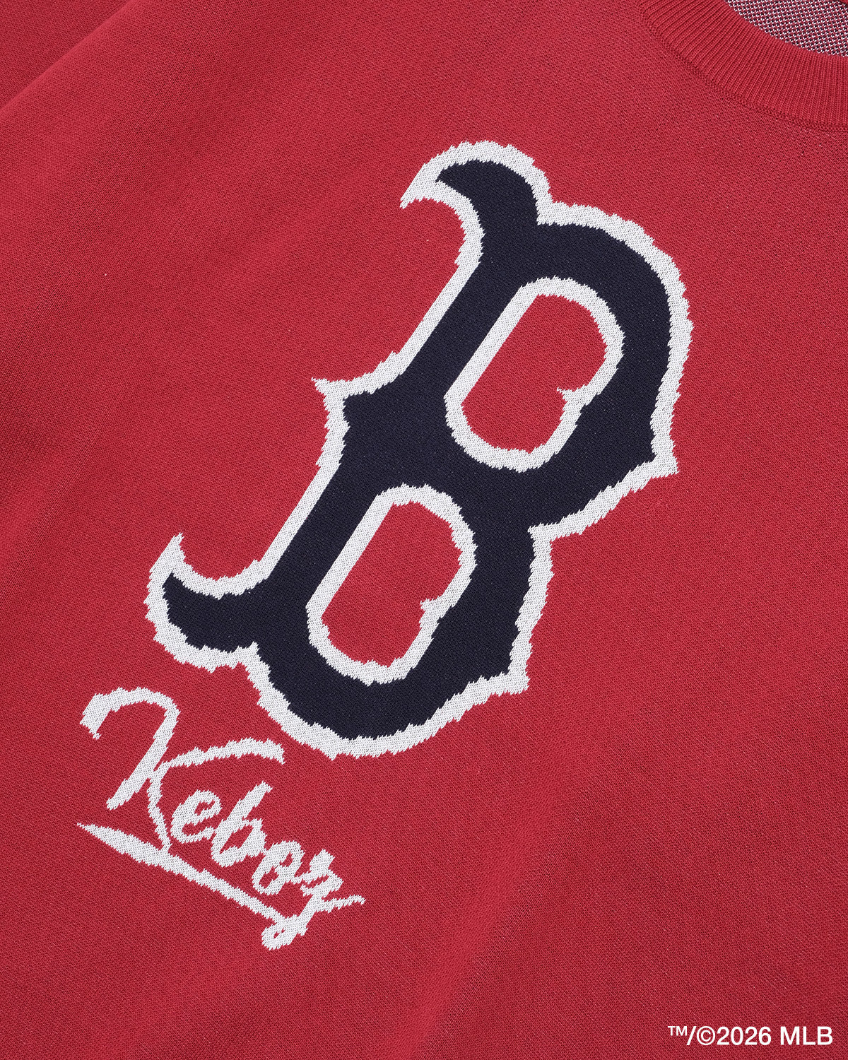 KEBOZ × MLB BOSTON RED SOX LOGO KNIT CREWNECK