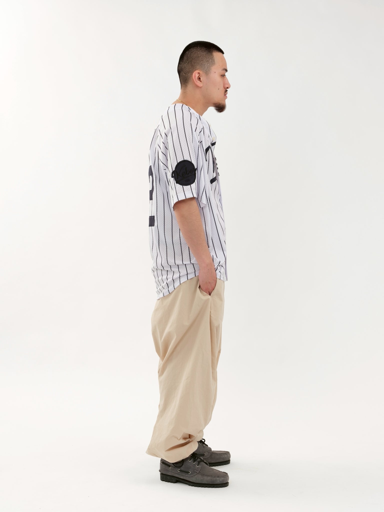 MESH STRIPE BASEBALL JERSEY