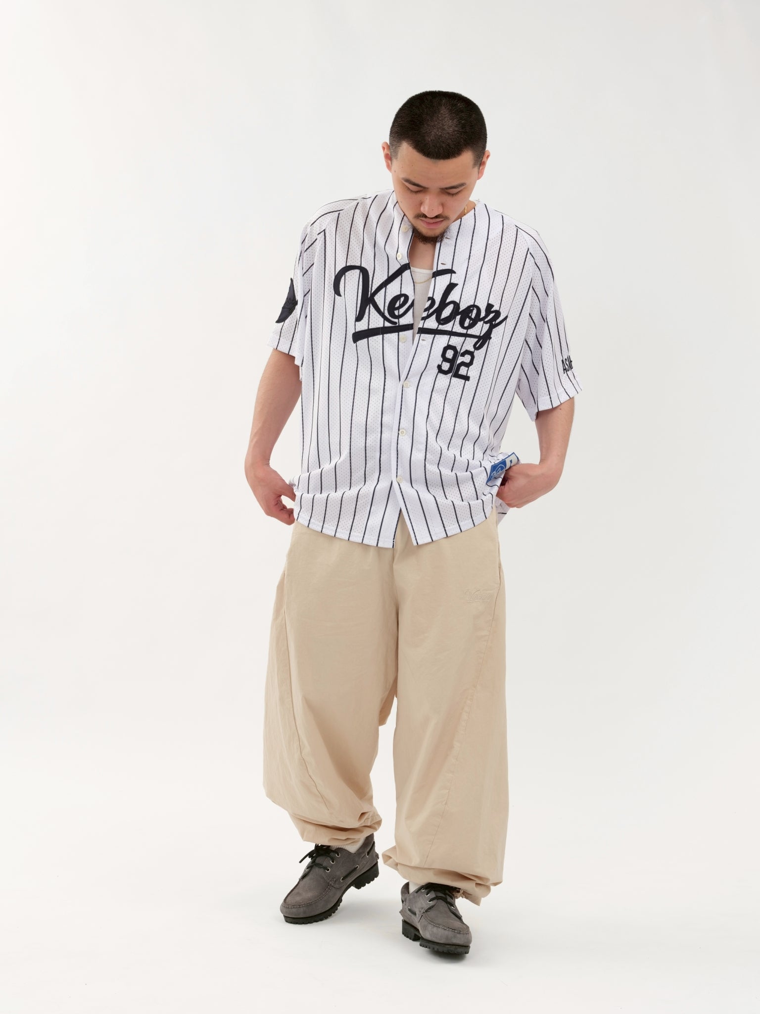 MESH STRIPE BASEBALL JERSEY