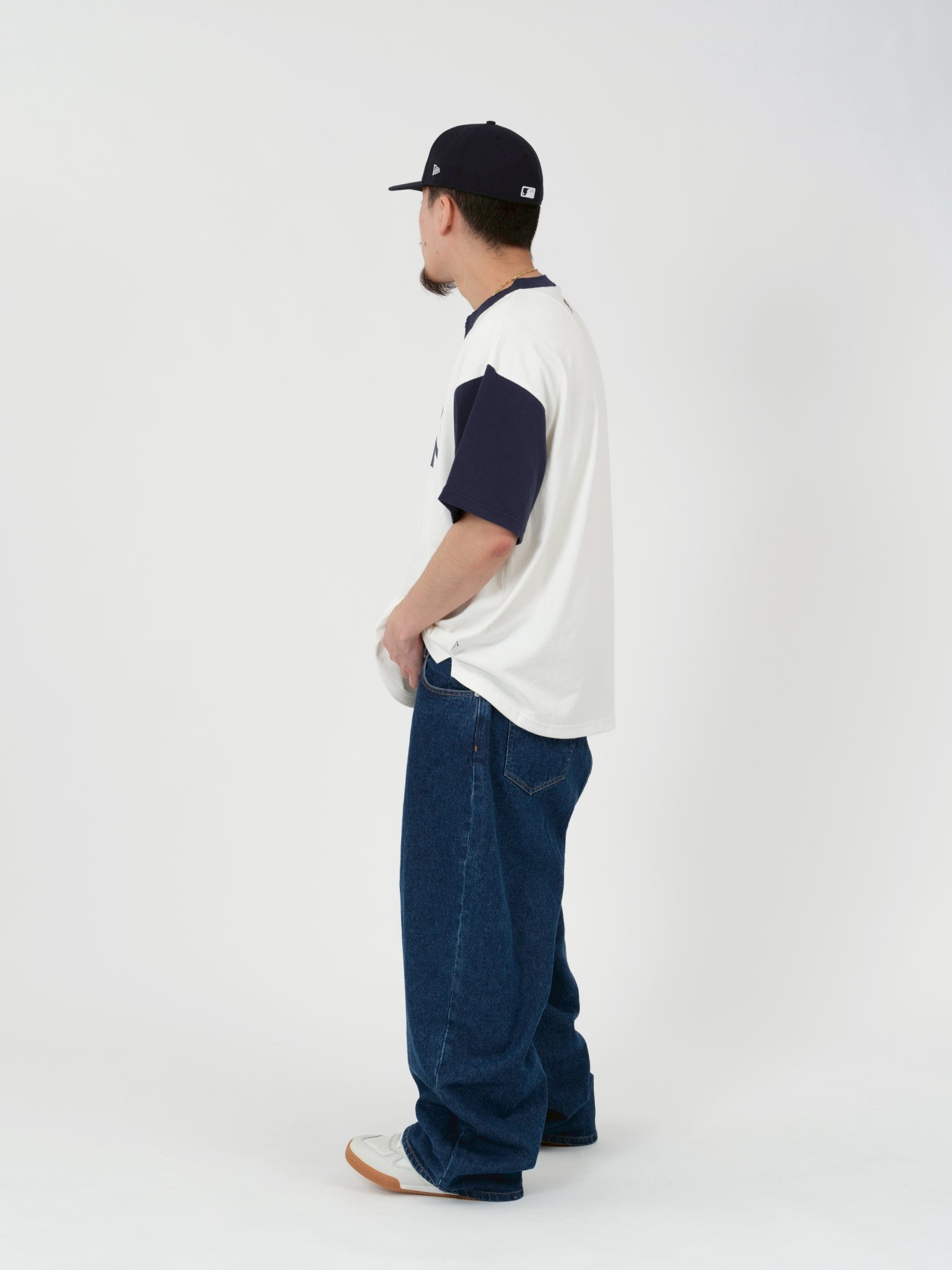 KEBOZ × MLB NEW YORK YANKEES ROUND HEM HENLEY NECK S/S TEE