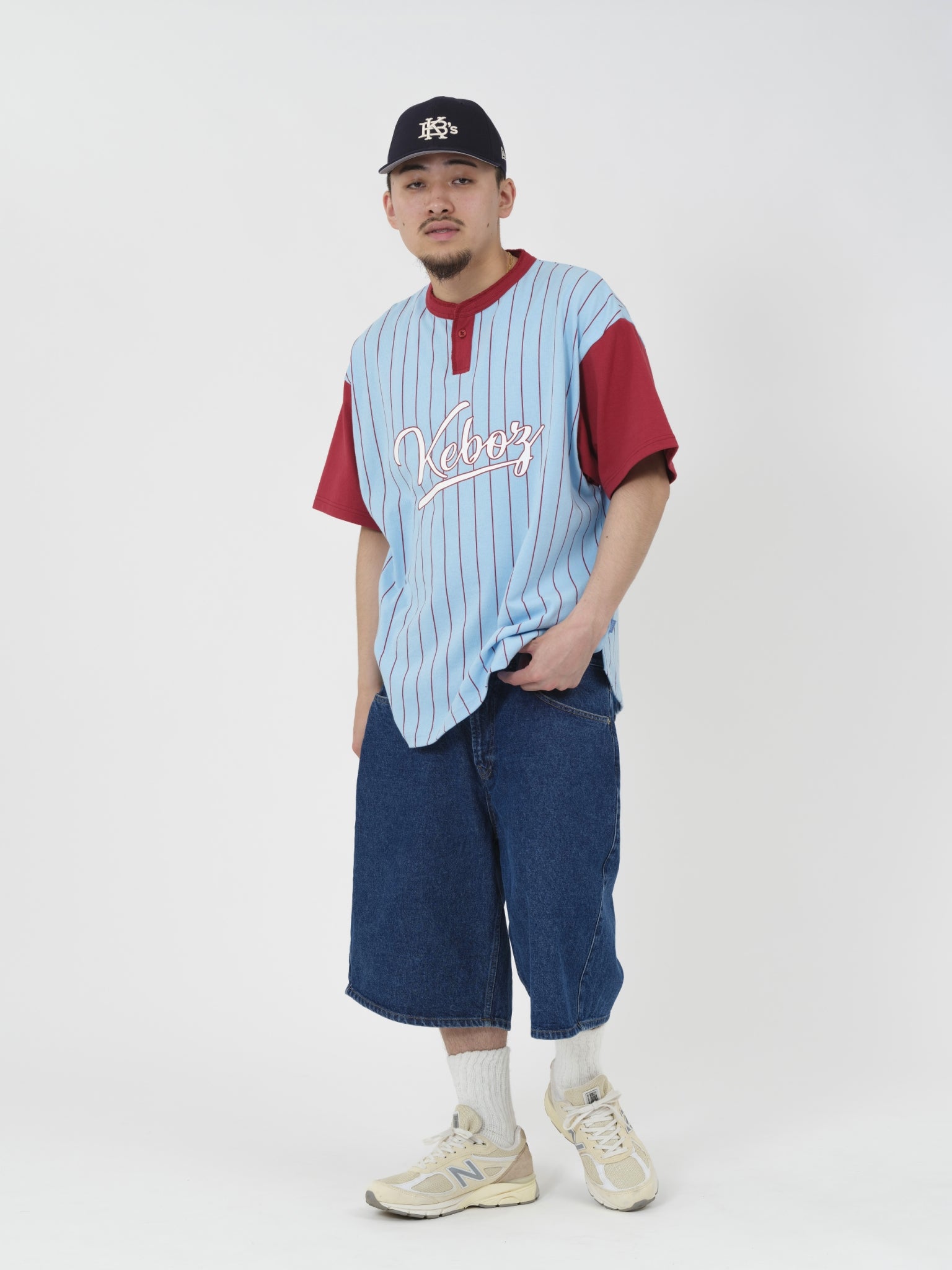 STRIPE HENLEY NECK S/S TEE
