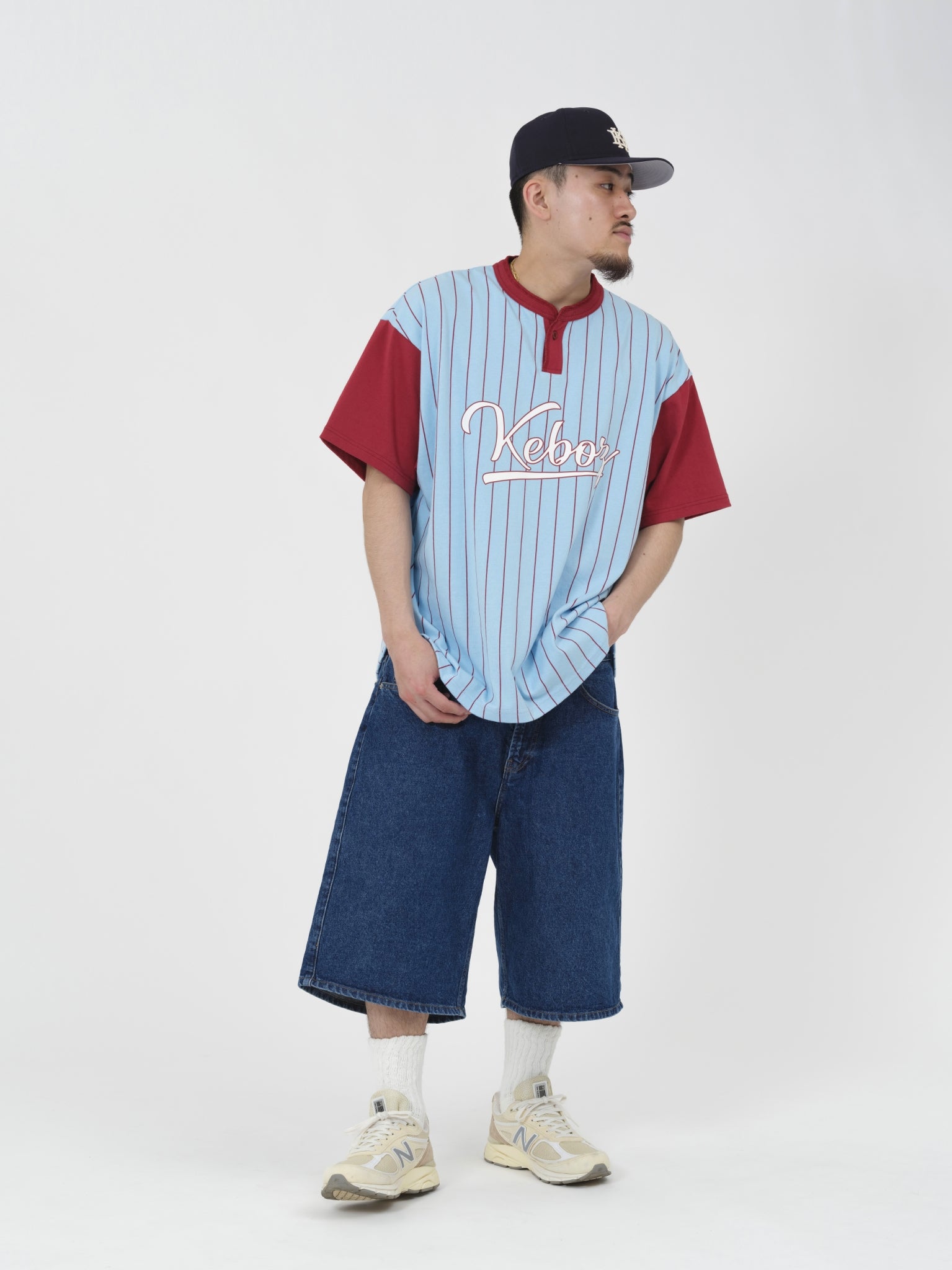 STRIPE HENLEY NECK S/S TEE