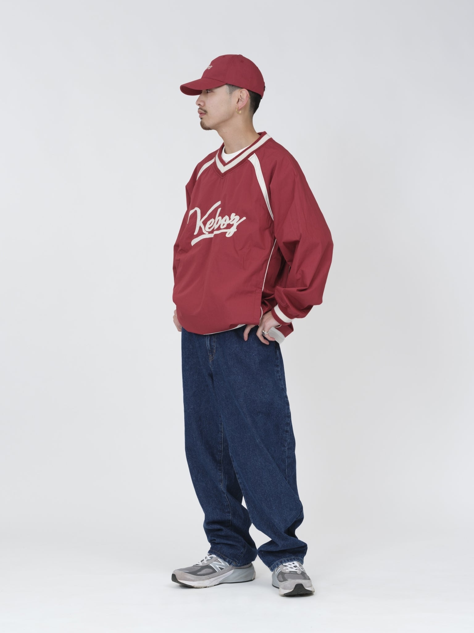 COTTON V NECK PULLOVER JACKET