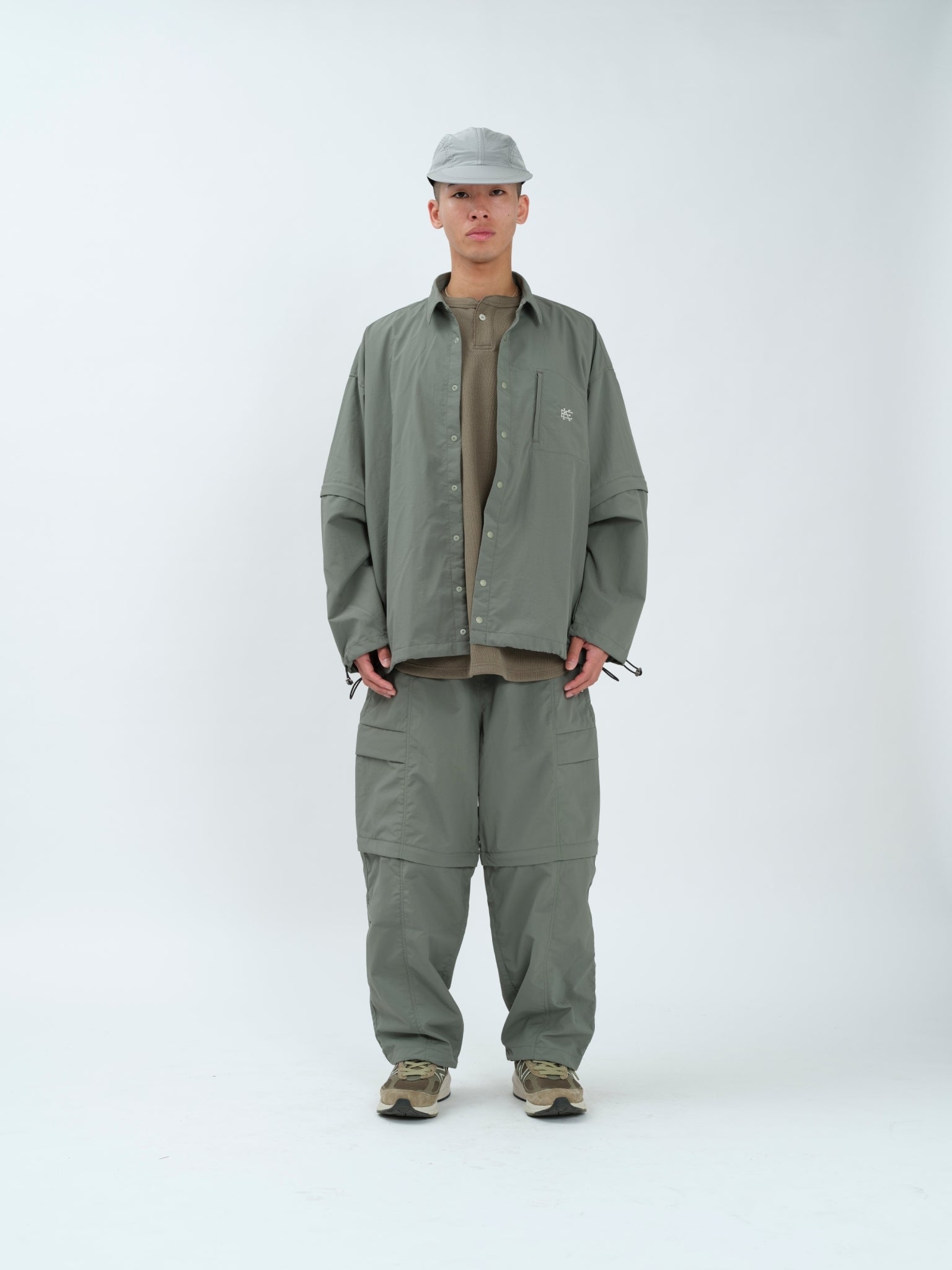 NYLON CONVERTIBLE WIDE PANTS