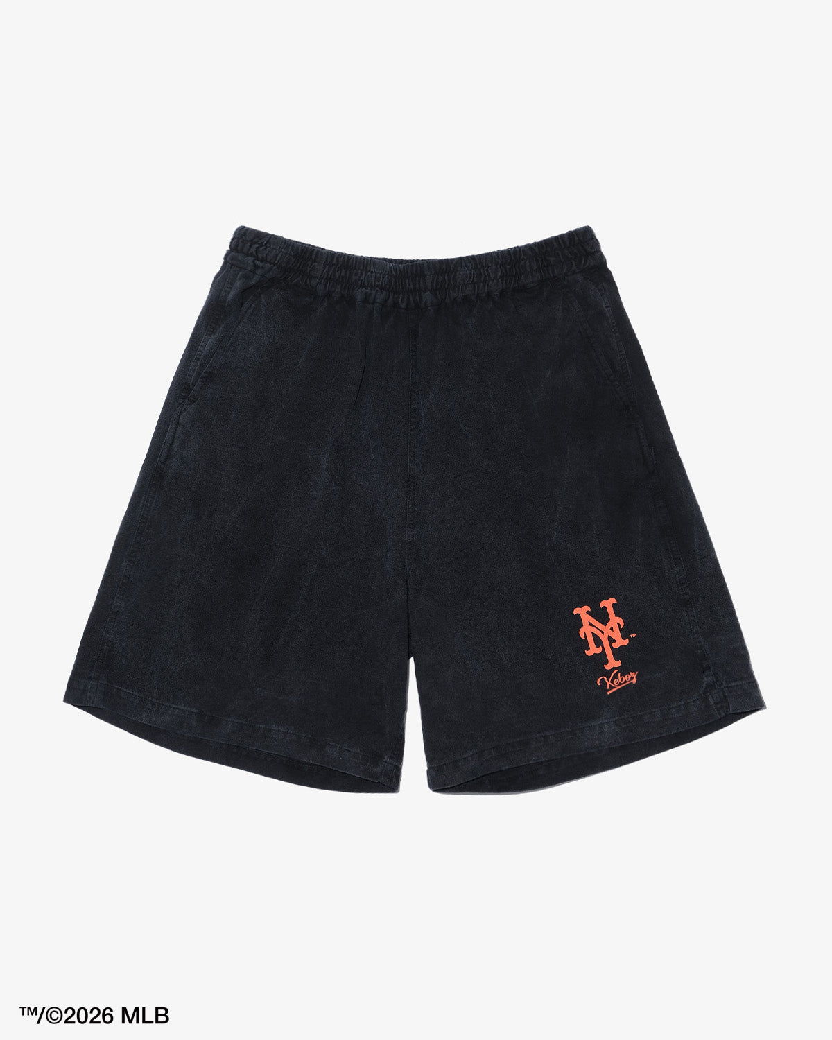 KEBOZ × MLB NEW YORK METS LOGO WASHED TENJIKU SHORTS