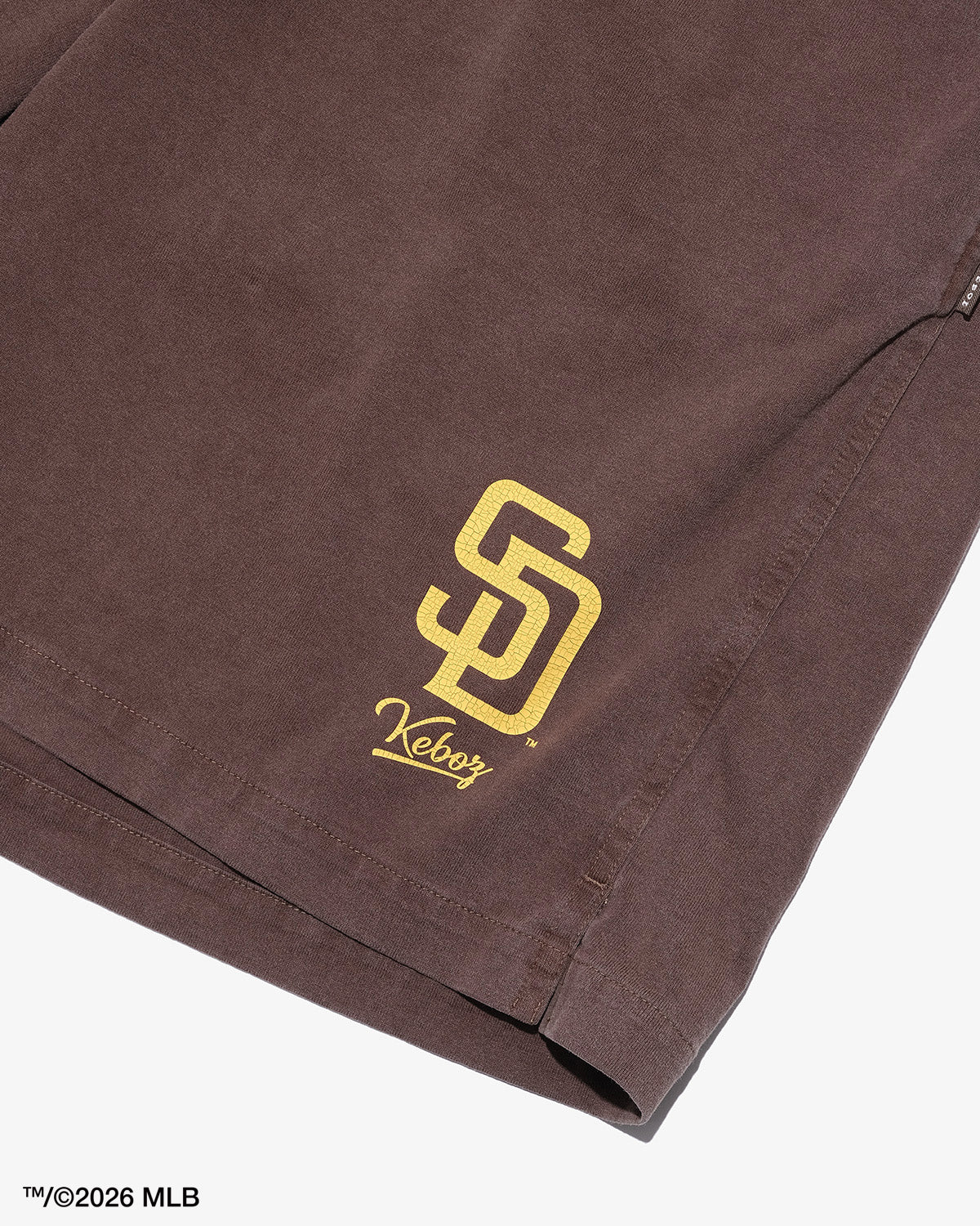 KEBOZ × MLB SAN DIEGO PADRES LOGO WASHED TENJIKU SHORTS